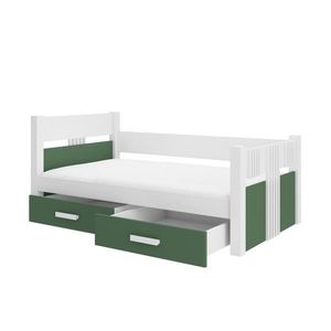 ArtAdrk Jednolôžková posteľ BIBI | 80 x 180 cm Farba: biela / zelená vyobraziť
