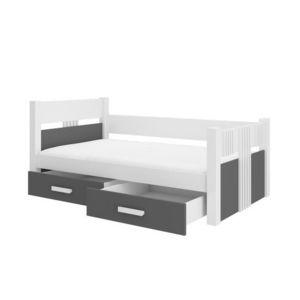 ArtAdrk Jednolôžková posteľ BIBI | 80 x 180 cm Farba: Biela / antracit vyobraziť