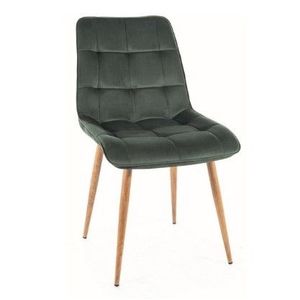 Signal Jedálenská stolička CHIC D VELVET | drevené nohy Farba: Zelená / Bluvel 78 vyobraziť