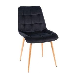 Signal Jedálenská stolička CHIC D VELVET | drevené nohy Farba: Čierna / Bluvel 19 vyobraziť