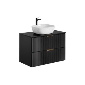 ArtCom Kúpeľňová skrinka s umývadlom a doskou ADEL Black DU80/1 | 80 cm vyobraziť