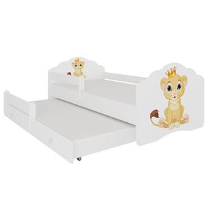 ArtAdrk Detská posteľ CASIMO II | s prístelkou a zábranou Prevedenie: Levík vyobraziť