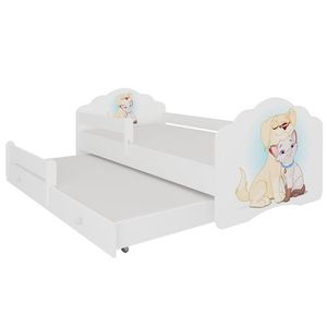 ArtAdrk Detská posteľ CASIMO II | s prístelkou a zábranou Prevedenie: Psík a mačičkou vyobraziť