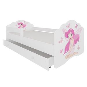 ArtAdrk Detská posteľ CASIMO | so zásuvkou a zábranou Prevedenie: Dievča s krídlami vyobraziť