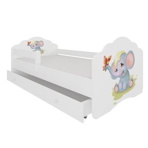 ArtAdrk Detská posteľ CASIMO | so zásuvkou a zábranou Prevedenie: Sloník vyobraziť