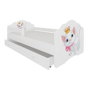 ArtAdrk Detská posteľ CASIMO | so zásuvkou a zábranou Prevedenie: Mačička vyobraziť