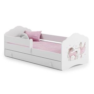 ArtAdrk Detská posteľ CASIMO | so zásuvkou a zábranou Prevedenie: Balerína s jednorožcom vyobraziť