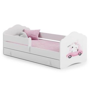 ArtAdrk Detská posteľ CASIMO | so zásuvkou a zábranou Prevedenie: Mačička v aute vyobraziť