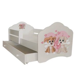 ArtAdrk Detská posteľ CASIMO | so zásuvkou a zábranou Prevedenie: Dva psíky vyobraziť
