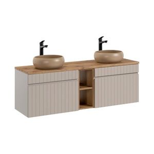 ArtCom Kúpeľňová skrinka s umývadlom a doskou ICONIC Cashmere DU140/1 | 140 cm vyobraziť
