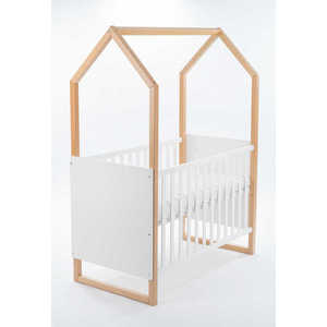 Elvisia Detská postieľka LITTLE HOUSE | biela buk 60 x 120 cm vyobraziť