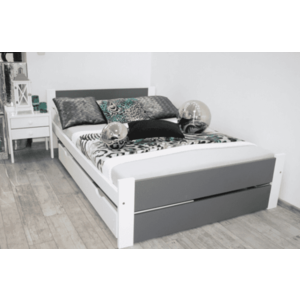 Elvisia Manželská posteľ LEA s roštom | 140 x 200 cm Farba: Sivá vyobraziť