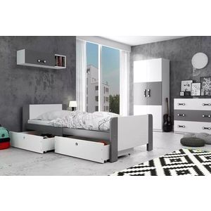 BMS Detská posteľ AREK | 80 x 200 cm farebné prevedenie: Grafit / biele zásuvky vyobraziť