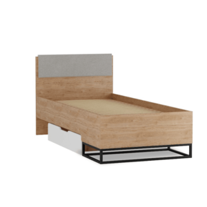 Kovová posteľ 90 × 200 cm biela vyobraziť