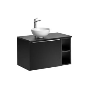ArtCom Kúpeľňová skrinka s umývadlom a doskou SANTA FE Black DU80/2 | 80 cm vyobraziť