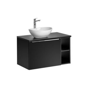 ArtCom Kúpeľňová skrinka s umývadlom a doskou SANTA FE Black DU80/3 | 80 cm vyobraziť