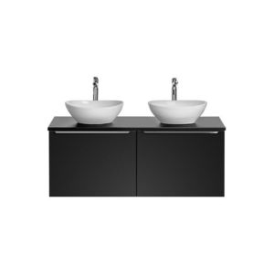 ArtCom Kúpeľňová skrinka s umývadlom a doskou SANTA FE Black DU120/2 | 120 cm vyobraziť