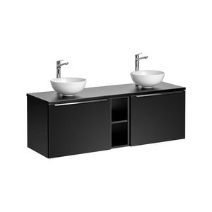 ArtCom Kúpeľňová skrinka s umývadlom a doskou SANTA FE Black DU140/1 | 140 cm vyobraziť