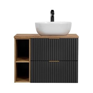 ArtCom Kúpeľňová skrinka s umývadlom a doskou ADEL Black DU80/3 | 80 cm vyobraziť