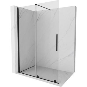 MEXEN/S - Velár posuvné sprchové dvere Walk-in 130, transparent, čierna 871-130-000-03-70 vyobraziť
