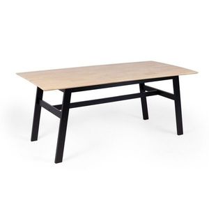 Jedálenský kaučukový stôl Lingo obdĺžnikový hnedý/čierny vyobraziť