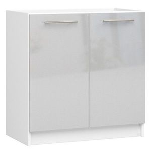 Kuchyňská skříňka pod dřez Olivie S 80 cm bílá/metalický lesk vyobraziť