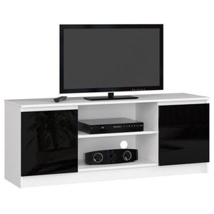 TV stolík Beron 140 cm čierny lesk/biely vyobraziť