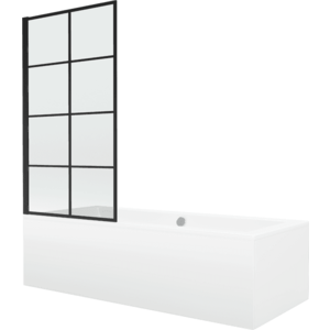 Vana Mexen Cube 170x80 cm s panelem bílá + jednokřídlá zástěna pohyblivá 80 x 140 cm V černá/černá vyobraziť