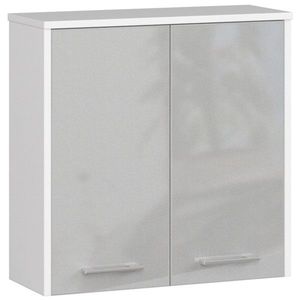Závesná kúpeľňová skrinka Fin 60 cm biela/strieborný lesk vyobraziť