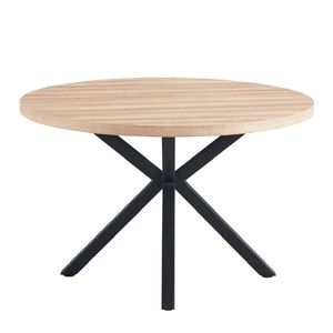 KONDELA Jedálenský stôl, dub sonoma/čierna, priemer 120 cm, MEDOR vyobraziť
