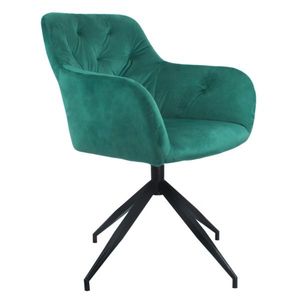 KONDELA Otočná stolička, zelená Velvet látka/čierna, VELEZA NEW vyobraziť
