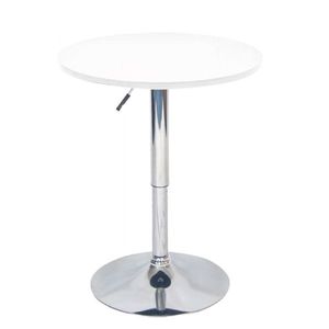 KONDELA Barový stôl s nastaviteľnou výškou, biela, priemer 60 cm, BRANY 2 NEW vyobraziť