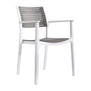 KONDELA Stohovateľná stolička, biela/sivá, HERTA vyobraziť