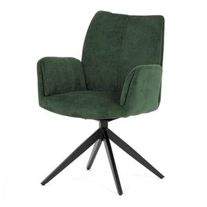 AUTRONIC HC-993 GRN2 Židle jídelní, zelená látka, otočný mechanismus 180°, černý kov vyobraziť