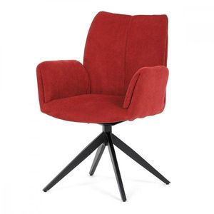 AUTRONIC HC-993 RED2 Židle jídelní, červená látka, otočný mechanismus 180°, černý kov vyobraziť