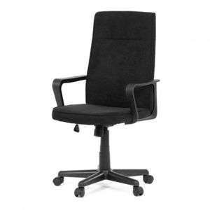 AUTRONIC KA-L607 BK2 Kancelářská židle, černý plast, černý látka, kolečka pro tvrdé podlahy vyobraziť