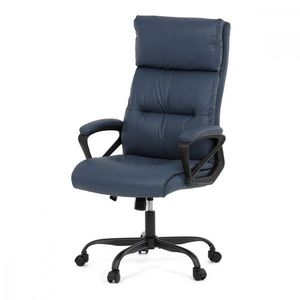 AUTRONIC KA-Y346 BLUE Kancelářská židle, tmavě modrá ekokůže, taštičkové pružiny, kovový kříž, kolečka na tvrdé podlahy vyobraziť
