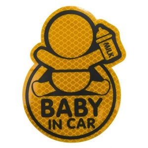 Samolepka reflexná Baby in car - žltá vyobraziť