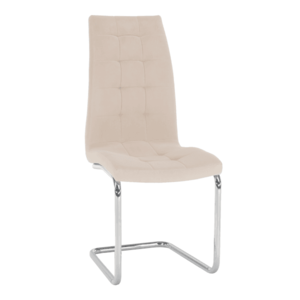 Jedálenská stolička, béžová Dulux Velvet látka/chróm, SALOMA NEW vyobraziť