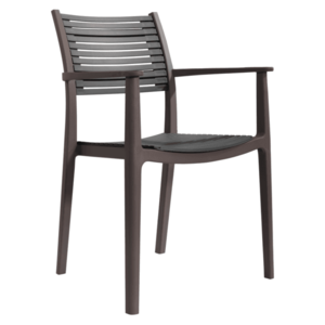 Stohovateľná stolička, hnedá/sivá, HERTA vyobraziť