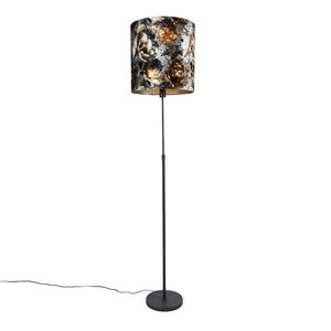 Stojacia lampa čierny kvetinový vzor nastaviteľný 40 cm - Parte vyobraziť