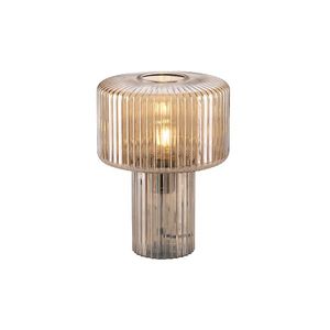 Dizajnová stolná lampa jantárové sklo - Andro vyobraziť