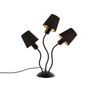 Dizajnová stolná lampa čierna 3-svetlá s upínacími tienidlami - Wimme vyobraziť