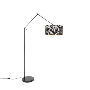 Moderná stojaca lampa čierne tienidlo zebra dizajn 50 cm - Editor vyobraziť