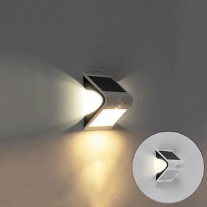 Vonkajšie nástenné svietidlo biele 14, 5 cm so stretávacím svetlom a senzorom na solárne - Daya vyobraziť