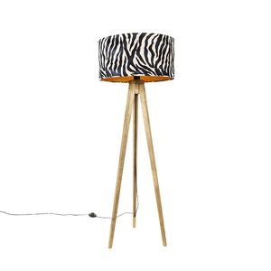 Vintage stojaca lampa tienidlo zebra v prevedení 50 cm - Tripod Classic vyobraziť