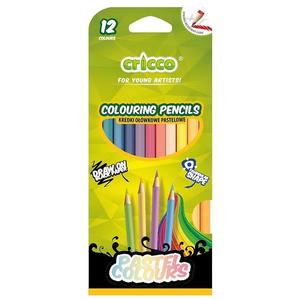 Pastelky olovkové trojuhlé Cricco pastelové 12 farieb vyobraziť
