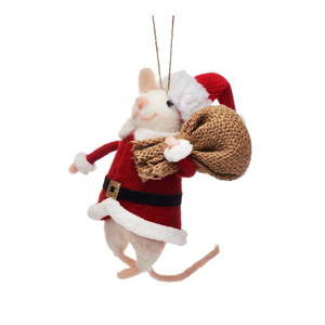 Textilná vianočná ozdoba Santa Mouse – Sass & Belle vyobraziť