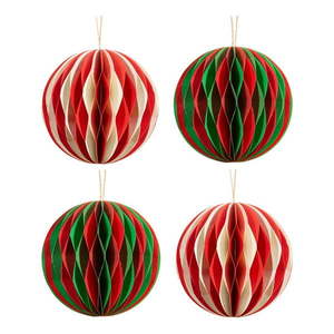 Papierové vianočné ozdoby v súprave 4 ks Honeycomb Balls – Sass & Belle vyobraziť