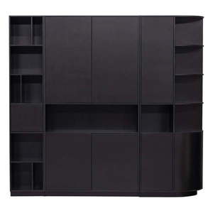 Čierna modulárna knižnica z borovicového dreva 228x210 cm Finca – WOOOD vyobraziť